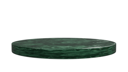 3D Render a green marble table top on a white background