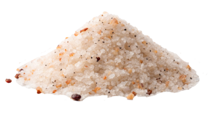 Pile of Hawaiian salt on white or transparent background