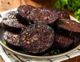 Black Pudding on Plate