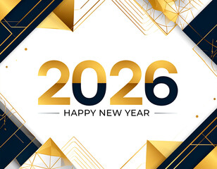 Minimalist New Year greeting card design 2026