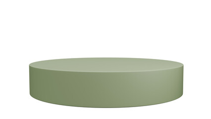 3D Render a green round table with a white base