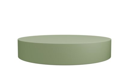 3D Render a green round table with a white base
