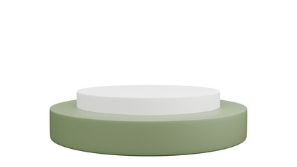 3D Render a green and white cake stand with a white top