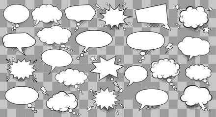 Vector art of collection of diverse speech bubbles for creative communication and expression
