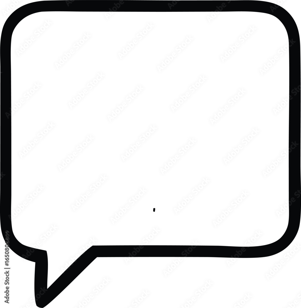 Poster a simple bold black outline of a speech bubble with a blank white interior perfect for adding text o