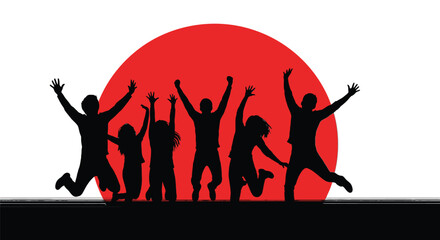 silhouette of people dancing