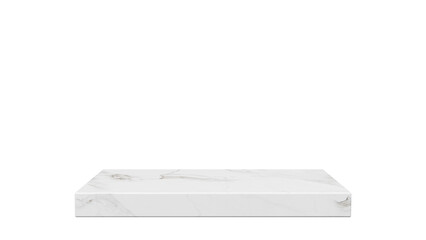 3D Render a white marble shelf with a marble top