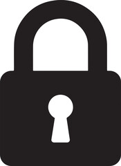 Lock silhouette vector design for security, privacy, safety, password protection, and access control themes.