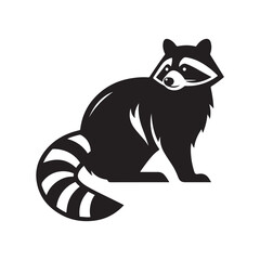raccoon vector silhouette clip art logo design illustration. raccoon icons set collections.