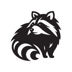 raccoon vector silhouette clip art logo design illustration. raccoon icons set collections.