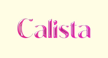 Calista name. European Name illustration. Colorful gradient graphic vector typography with removable background. 3D Separate european name.