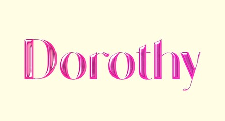 Dorothy name. European Name illustration. Colorful gradient graphic vector typography with removable background. 3D Separate european name.