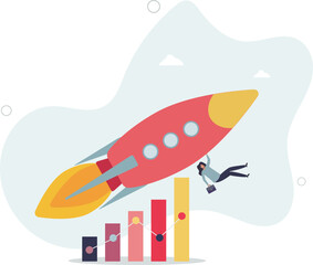 Business growth, investment profit increase, growing fast or improvement sales and revenue, progress or development concept.human life.