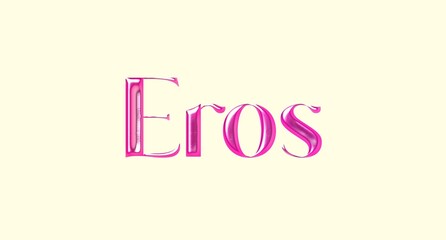 Eros name. European Name illustration. Colorful gradient graphic vector typography with removable background. 3D Separate european name.