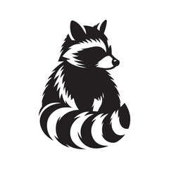 raccoon vector silhouette clip art logo design illustration. raccoon icons set collections.