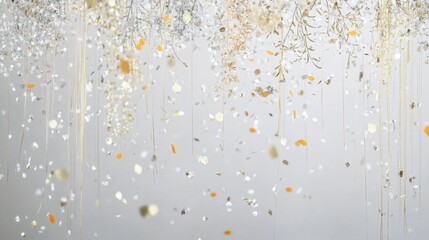 Celebrating joyful moments with gold and silver streamers at a festive event indoor celebration colorful decorations for memorable occasions