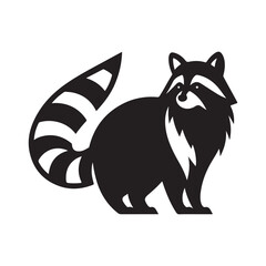 raccoon vector silhouette clip art logo design illustration. raccoon icons set collections.