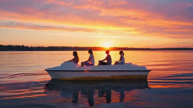 Pedal boat for families on the beach.