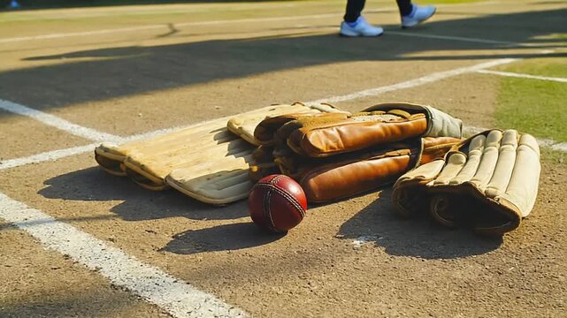 Cricket playing material.