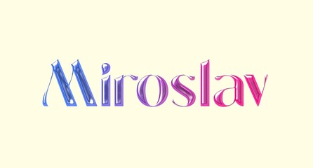 Miroslav name. European Name illustration. Colorful gradient graphic vector typography with removable background. 3D Separate european name.