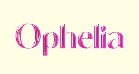 Ophelia name. European Name illustration. Colorful gradient graphic vector typography with removable background. 3D Separate european name.