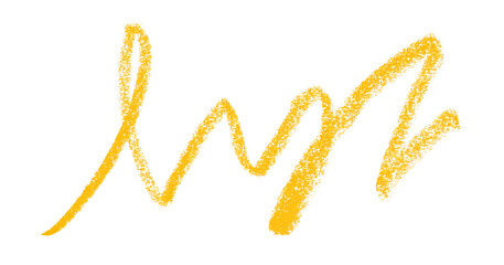 Yellow colored pencil drawing isolated on transparent background