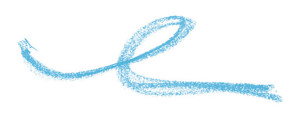 Light blue colored pencil drawing isolated on transparent background