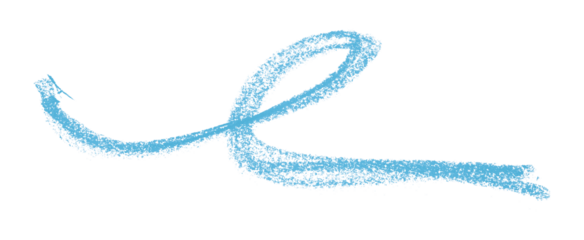 Light blue colored pencil drawing isolated on transparent background