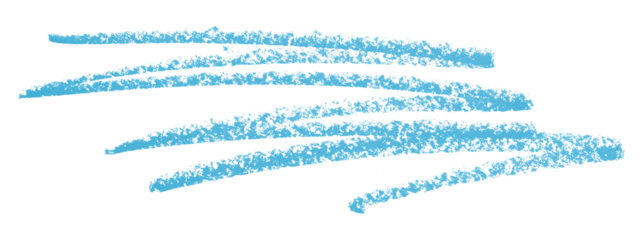 Light blue colored pencil drawing isolated on transparent background