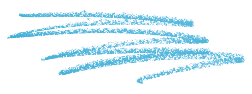 Light blue colored pencil drawing isolated on transparent background