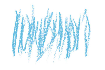 Light blue colored pencil drawing isolated on transparent background