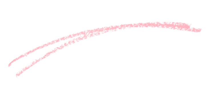 Pink pencil hand writing rhythm set on transparent background