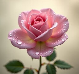 pink rose with water drops