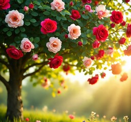 red roses in the garden