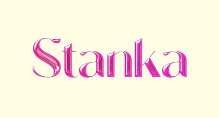 Stanka name. European Name illustration. Colorful gradient graphic vector typography with removable background. 3D Separate european name.