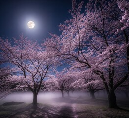 winter night landscape