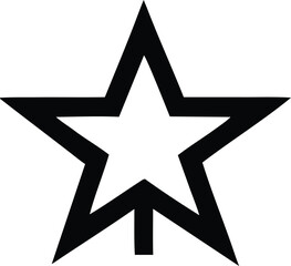 Fototapeta premium A bold black outline of a five pointed star with a smaller white star inside creating a striking geometric emblem
