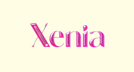 Xenia name. European Name illustration. Colorful gradient graphic vector typography with removable background. 3D Separate european name.