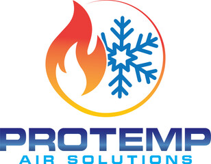 HVAC Logo Company Heating and Cooling Service Template Vector
