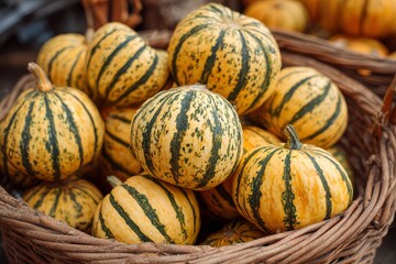 Seasonal Striped Pumpkin Basket