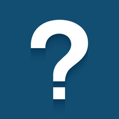 Vector Question Mark Symbol Design On Blue Background