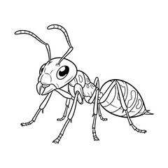 Cute Anime Amazon Bullet Ant Coloring Page for Kids Printable Insect Animal Fun Activity