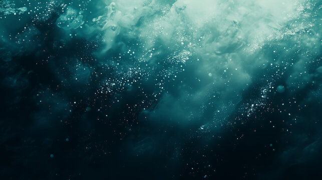 Abstract deep underwater texture with floating particles and smoky waves, ideal as a seamless fantasy background.