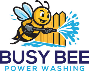 Bee cleaning agency washing logo