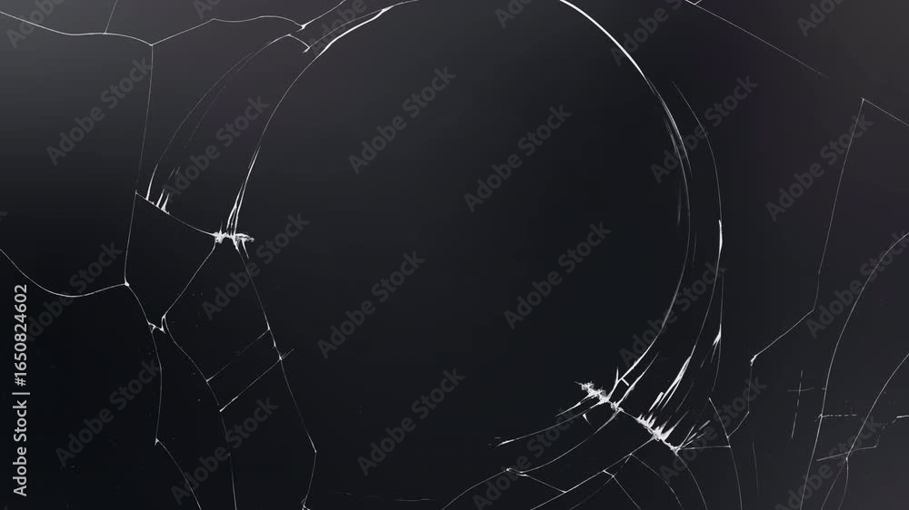 Aufkleber dynamic shattered glass screen effect: spreading cracks and broken display overlay