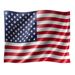 Fototapeta premium The american flag, representing the united states of america, isolated on a transparent background