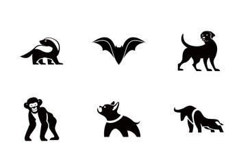 Animal Logo Design Vector Illustrations Set