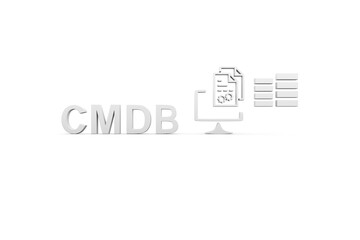 CMDB concept white background 3d render illustration