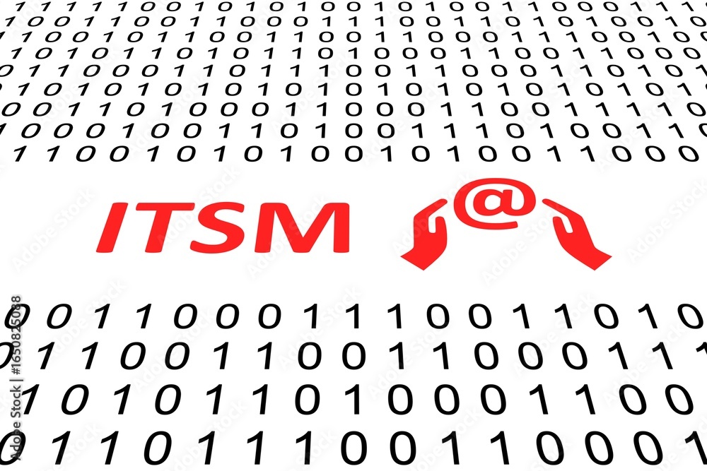 Poster itsm concept binary code 3d illustration