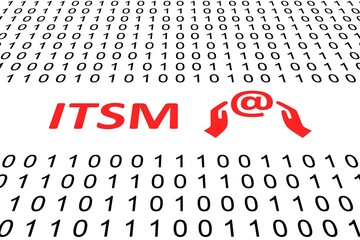 ITSM concept binary code 3d illustration